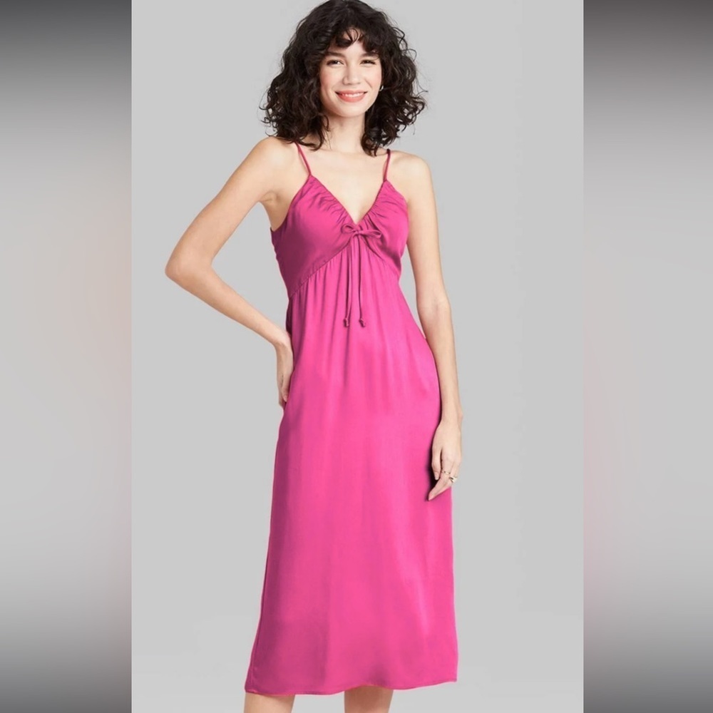 Nwt Wild Fable Berry Pink Maxi Tie Back Dress XXL